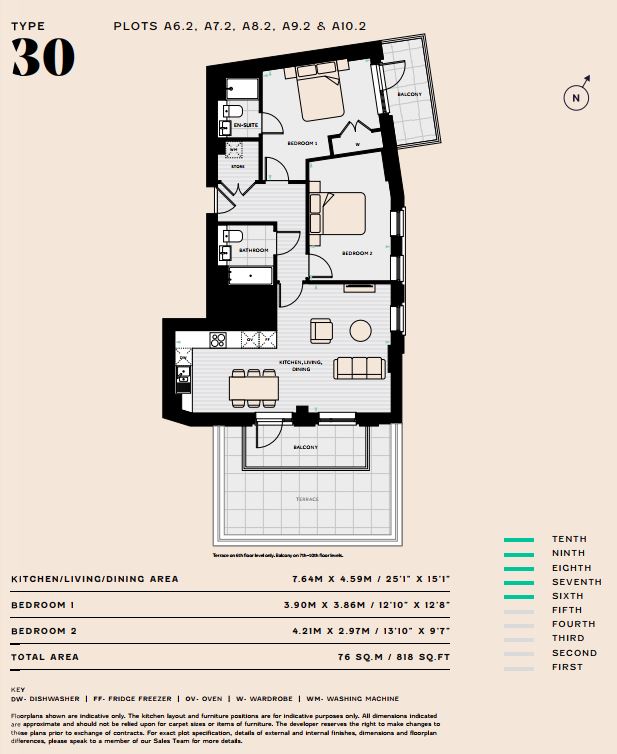 Floorplan for A9.2 at The Hue, Ninth floor